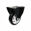 4" White PP Core Black PVC Rigid Casters